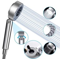 NETSCROLL Tuš ručica DoubleShower, ugrađeni dozator sapuna, 2 načina raspršivanja, ušteda vode do 50%, bez crijeva