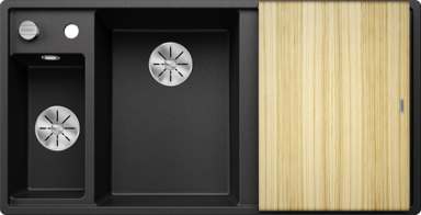 BLANCO Sudoper Axia III 6 S InFino, Silgranit, daska drvo, bazen lijevo, grafit