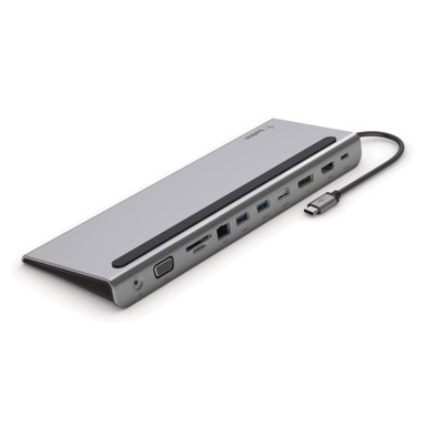 BELKIN Docking stanica INC004BTSGY, USB-C, 3x USB-A, 1x HDMI, 1x DP, 1x VGA, 1x ethernet, 1x SD/microSD 1x USB-C PD, audio, sivi