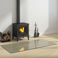 Staklena ploča za kamin, 120 x 60 cm, transparentna