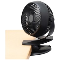 HOME Prijenosni ventilator s kopčom CLF10/BK 21455, promjer 10 cm, Li-Ion baterija 1800 mAh, crna