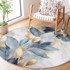 MILA HOME Plavi/u zlatnoj boji perivi okrugao tepih ø 80 cm Golden Leaves 
