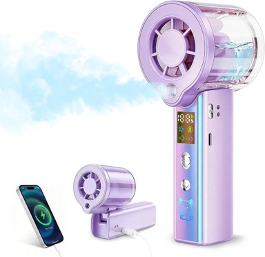 CAREHABI Ručni ventilator s vodenim hlađenjem, 3000 mAh, 1-100 brzina