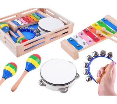 Drveni dječji set instrumenata 4 u 1