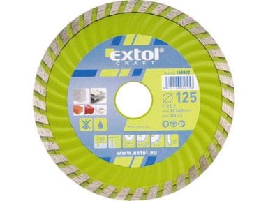 EXTOL CRAFT Dijamantna rezna ploča 108851, turbo, 115 x 22,2 mm, suho/mokro rezanje