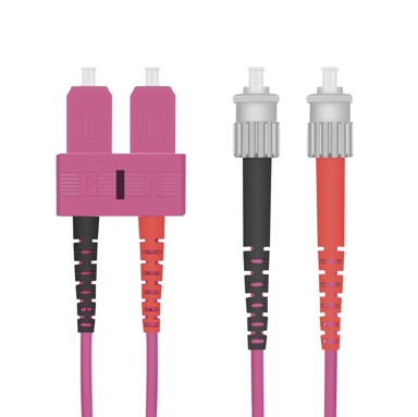 HELOS Optički patch kabel OM4 Duplex LSZH 3,0 mm SC/ST, erika ljubičasta, 5,0 m