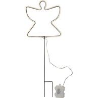 STAR TRADING Crni svjetlosni ukras s božićnim motivom Neon Angel