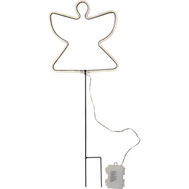 STAR TRADING Crni svjetlosni ukras s božićnim motivom Neon Angel