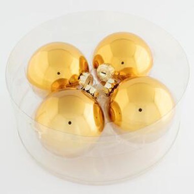 Staklene kuglice set 4 kom, 10 cm, old gold