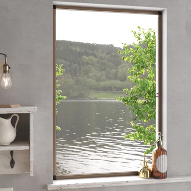 Zaslon protiv insekata prozorski 80 x 120 cm, smeđa