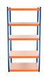 Metalna polica Aga, 180 x 90 x 40 cm, 5 polica, plava/narančasta