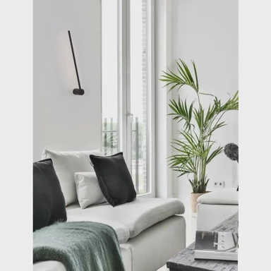 Zidna lampa Synthesi, LED, 17 W, 3000 K, 777 lm, IP20, crna