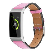 B-STRAP Leather Italy (Small) remen za Fitbit Charge 3 / 4, pink