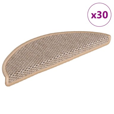 Samoljepljivi otirači za stepenice 30 kom 56x17x3 cm svjetlobež