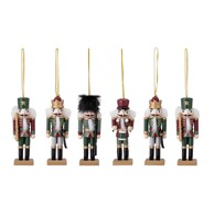BLOOMINGVILLE Drveni ukrasi za božićno drvce, set 6 kom, 13 cm, Nikita