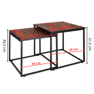SPRINGOS Set stolića za kavu, 50 x 50 x 50 cm i 45 x 45 x 45 cm, bijeli
