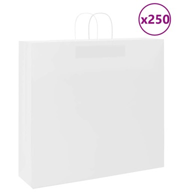 Papirnate vrećice 250 kom s ručkama 54x15x49 cm, bijele