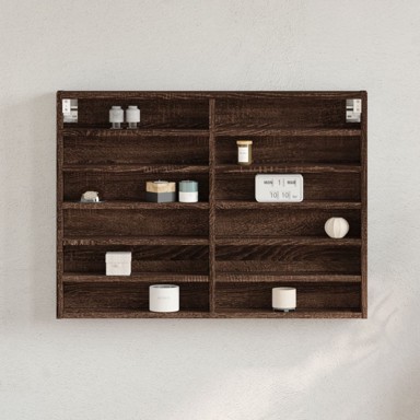 Vitrina boja smeđeg hrasta 80x8,5x58 cm od konstruiranog drva