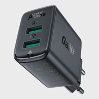 ACEFAST Zidni punjač A33, crni, 2x USB, 18W