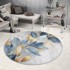 MILA HOME Plavi/u zlatnoj boji perivi okrugao tepih ø 80 cm Golden Leaves 