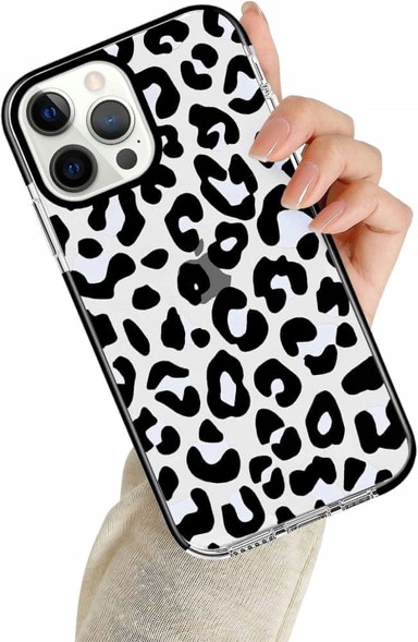 NEWSEEGO Silikonska maskica za Apple iPhone 12 Pro Max s leopard efektom, prozirna, zaštitna
