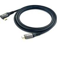 EQUIP Kabel USB-C 2.0 na USB-C, kutni, 1 m, 5A, 480 Mbps, crna