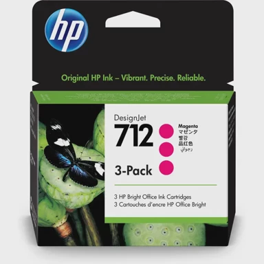 HP Tinta DesignJet 712, 3-pack, 29 ml, magenta