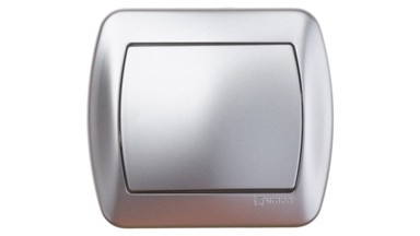 SIMON Akord Jednopolni prekidač, metalizirani aluminij AW1/26