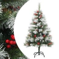 Umjetno božićno drvce sa šarkama, šiškama i bobicama, 150 cm