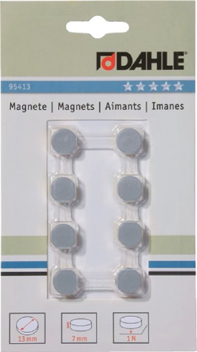 DAHLE Magneti Φ13 mm, sivi, 8/1