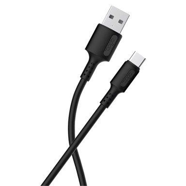 ADDA Kabel USB-201-BK Fusion Charge+Data USB-A na Type-C 3.1A, crni, 2.5M