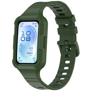 GS Silikonska narukvica sa zaštitnom maskicom za Huawei Band 11/11 Pro, zelena