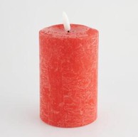Svijeća s LED plamenom, 7.6x12cm, crvena