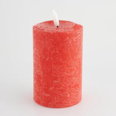 Svijeća s LED plamenom, 7.6x12cm, crvena
