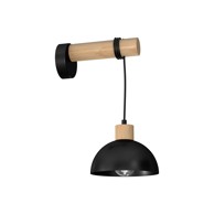 Zidna svjetiljka Erik, 1xE27, crna/drvo