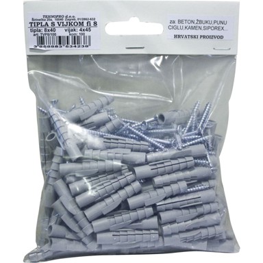TEHNOPRO Plastična tipla TVP8/1 100