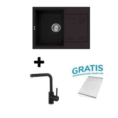 ELLECI Sudoper Easy 135 + slavina SHR L Nero