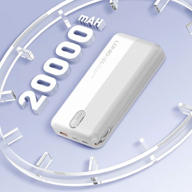 LDNIO Power bank, 20000mAh, 22,5W, 5V, 3A, 1 port (1A), 2 kabela (1C1L), PQ24