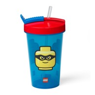 LEGO Čaša s crvenim poklopcem i slamkom Iconic, 500 ml, crvena