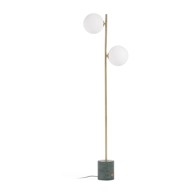 KAVE HOME Podna lampa u zeleno-zlatnoj boji sa staklenim sjenilom (visina 161 cm) Lonela 