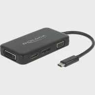 DELOCK Adapter USB-C na VGA HDMI DVI DisplayPort plavo-crni  
