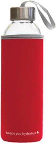 STREAM Boca za vodu staklena Color 500 ml, crvena i siva