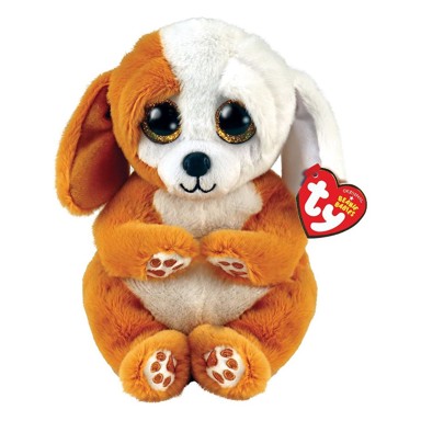 TY Plišana igračka BBoos pas Ruggles, 15 cm, bijelo/smeđi