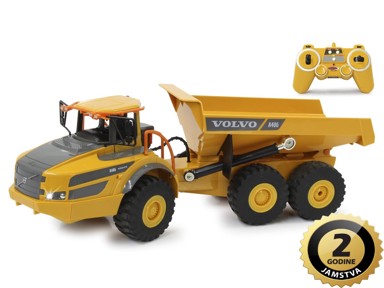 JAMARA Kamion na daljinsko upravljanje, kiper Volvo A40G, žuti, 1:20