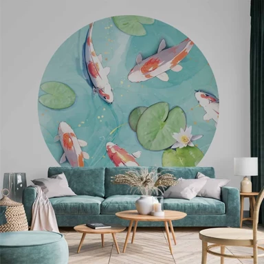 Tapeta Pond in Japan, 230x230 cm, okrugla
