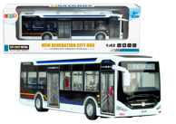 Električni gradski autobus, bijeli, 1:42, metalni, svjetla