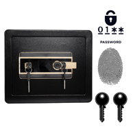 NIKCORP Oklopljeni biometrijski kućni sef, otisak prsta i šifra, dimenzije 25 x 35 x 25 cm, čelik, crna