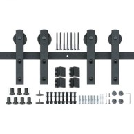 VEVOR Set za klizna vrata staje, 243,8 cm, nosivost 1497 kg, dvostruka vrata, crna