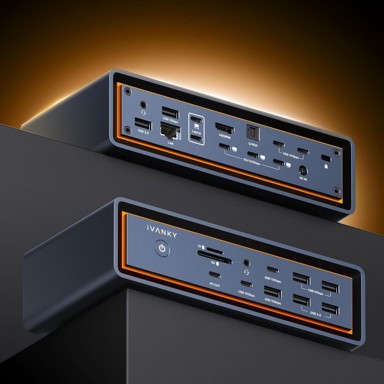 IVANKY Priključna stanica FusionDock Max 2, Thunderbolt 5, trostruki 6K@60Hz monitor, 140 W PD, 120 Gbps, 2 x HDMI, USB, 2.5GbE, SD/TF