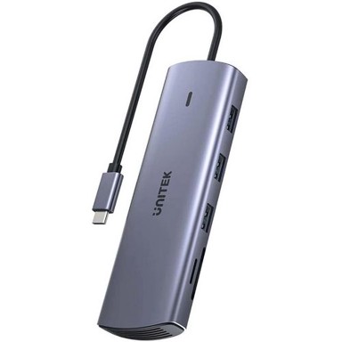 UNITEK USB-C hub 9-u-1, HDMI, VGA, 3x USB-A, Ethernet, čitač kartica, PD